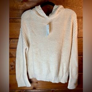Abound Hooded Cream Cowl Neck Sweater